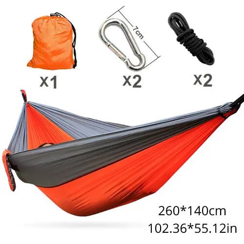 Гамак нейлон кемпинг выживания сад охота Отдых Путешествия двойной человек Портативный парашют гамаки - Цвет: 02