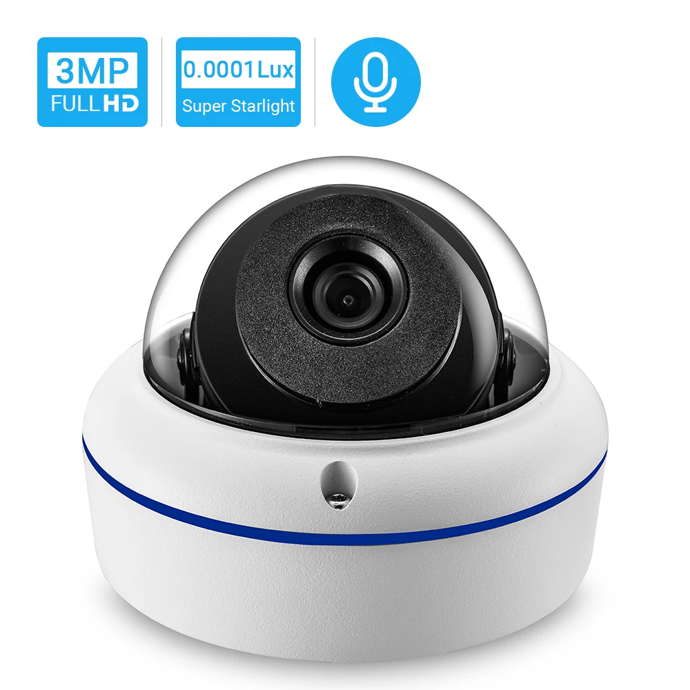 IP камера Hamrolte Super Starlight Sony IMX291 Senor 3 Мп Антивандальная уличная веб 0 0001lux цветная с