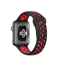 Мягкий силиконовый спортивный ремешок для apple watch ремешок 40 мм 44 мм браслет для iwatch 5 4 3 2 1 дышащий ремешок для часов 42 мм 38 мм - Цвет ремешка: black red