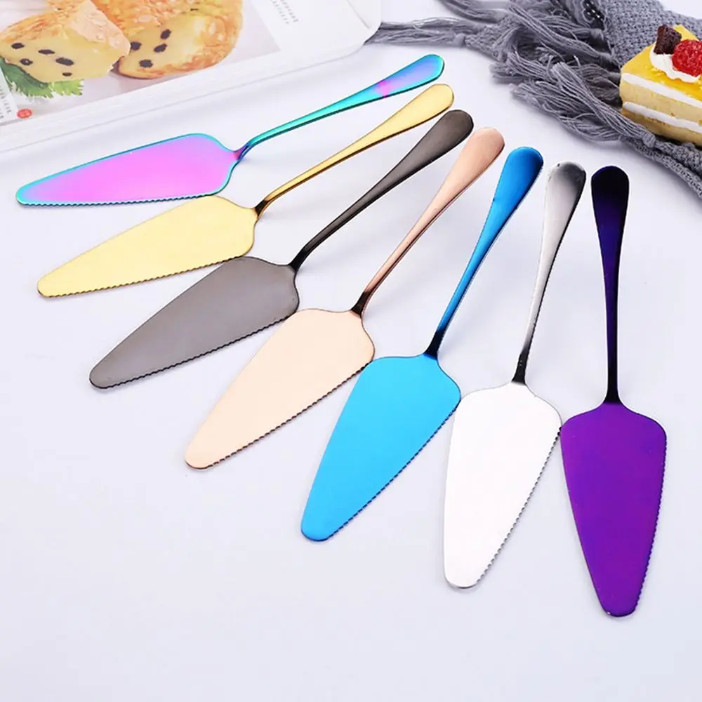 

1Pc New Stainless Steel Cake Shovel Color Knife Pie Pizza Cheese Server Cake Divider Knives Spatula Baking Pastry Tools