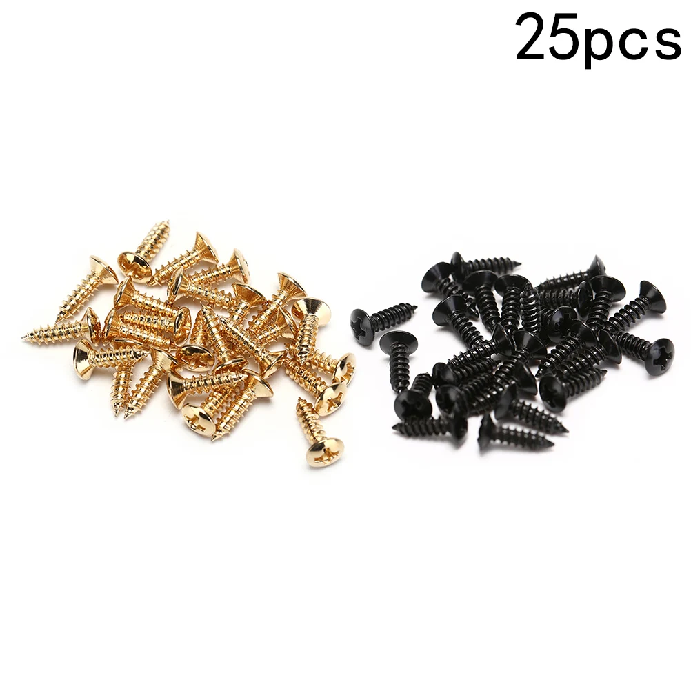 25pcs elektrische gitarre schrauben für schlagbrett zurück platte montieren gold silber balck diy luthier werkzeug free global shipping