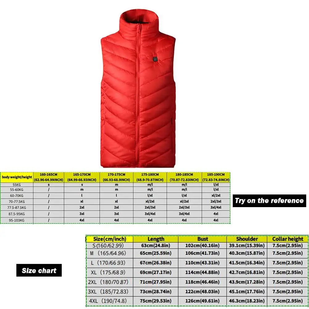 

Hot Sale Heating Vest Portable Delicate Design Outdoor Heated Vest Jacket Winter Hiking Electric Thermal Clothes Waistcoat