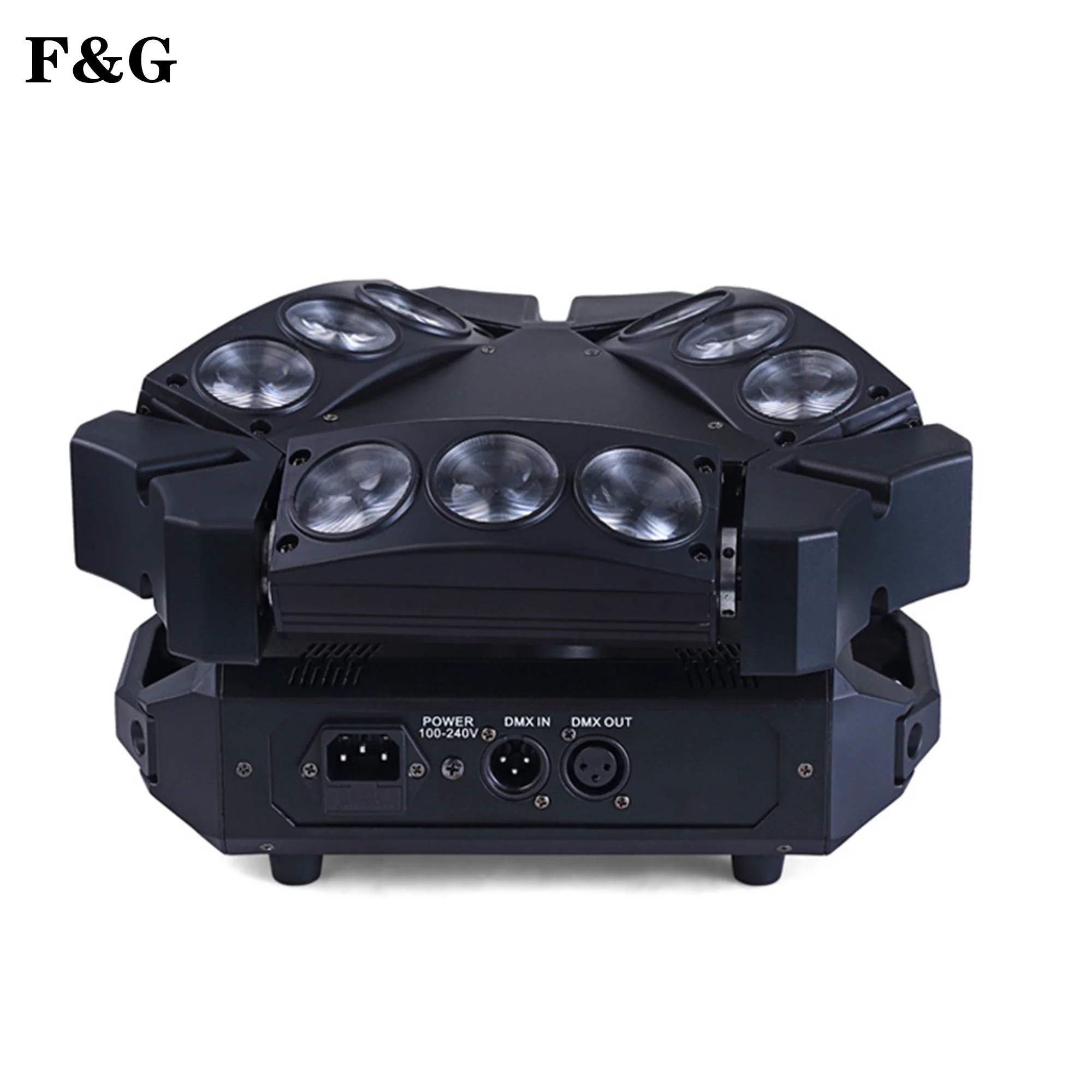 F & G RGBW 4In1 9X12W треугольный паук светодиодный головка перемещения луча светильник