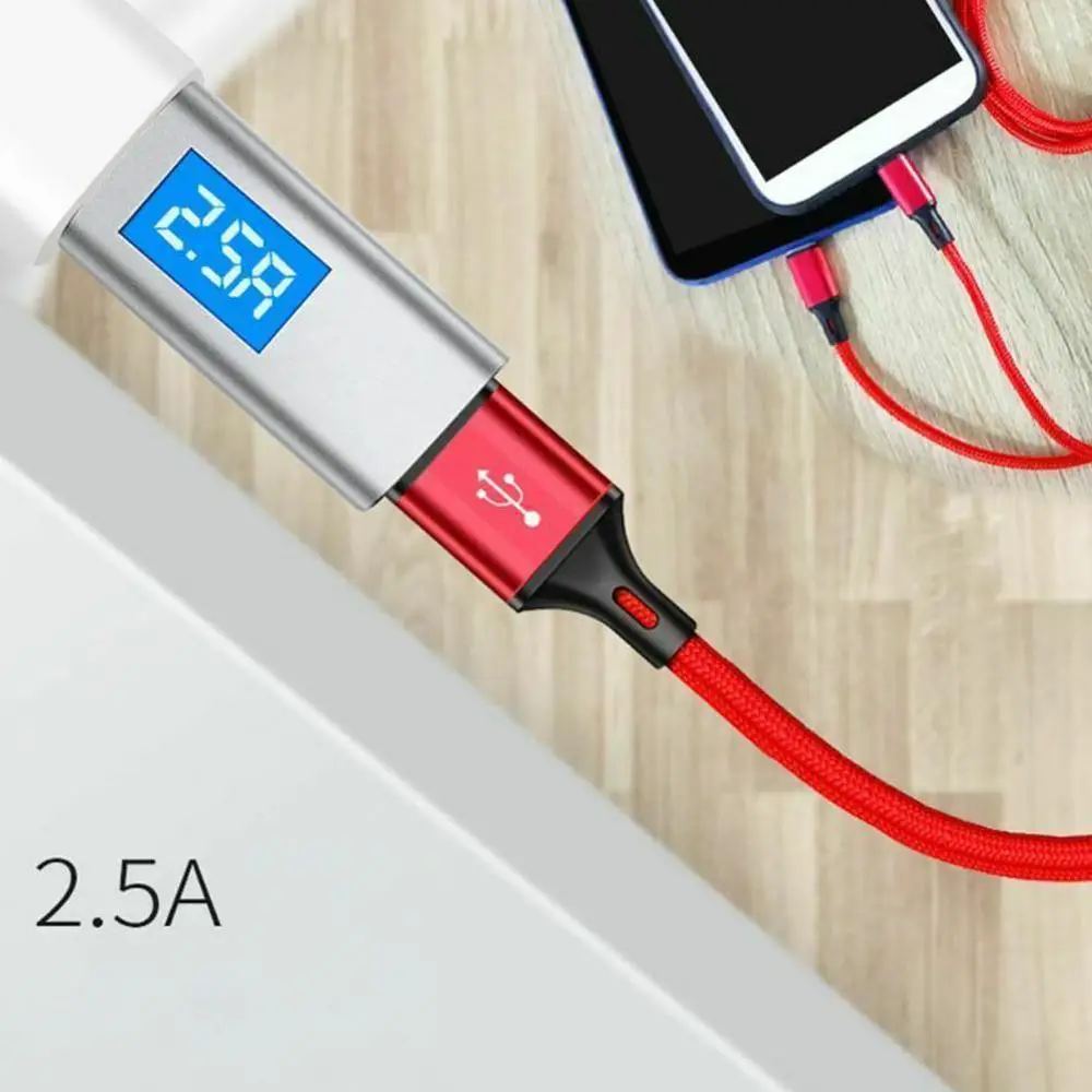 2 в 1 USB Type C Micro зарядный кабель для сотового телефона два устройства шнур