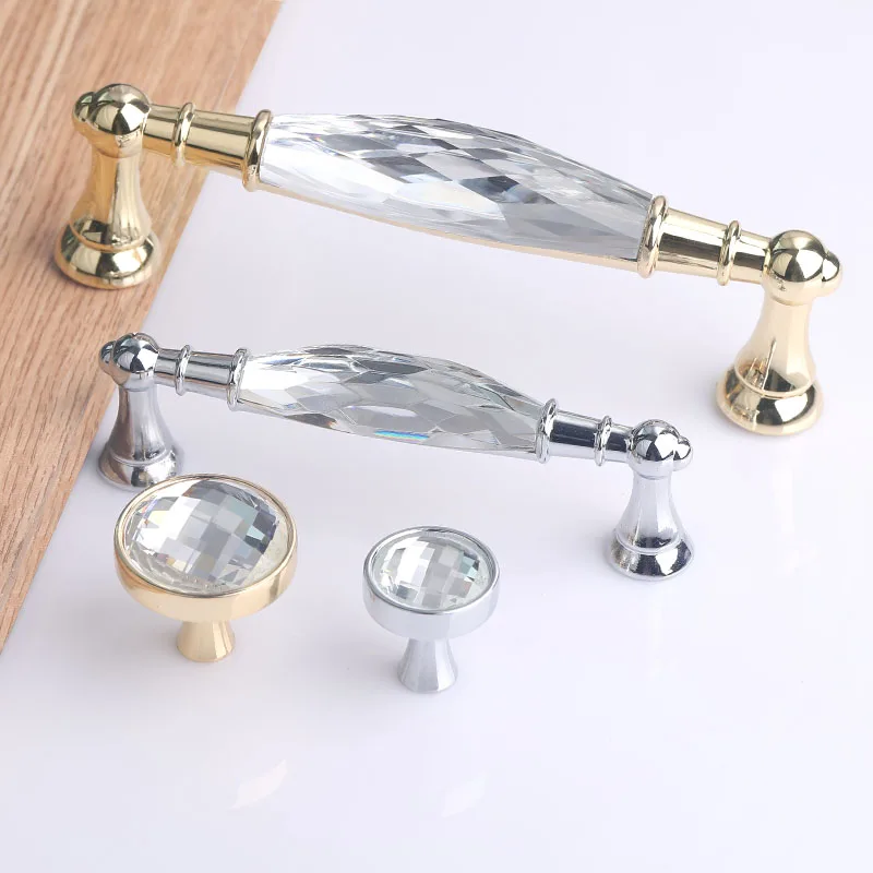 96 128mm k9 crystal kitchen cabinet wine cabinet door handle gold silver drawer tv table dresser knob 5 modern fashion deluxe free global shipping