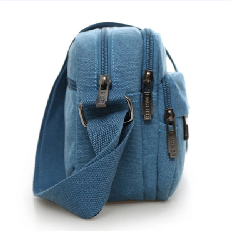 

Canvas Bags Men Messenger Bags Vintage Men's Shoulder Crossbody Bags Man Solid Zipper Travel Bag Adjustable Crossbody Bag