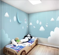 xuesu custom wallpaper cartoon children background wall whole house white cloud moon blue 8d wall covering