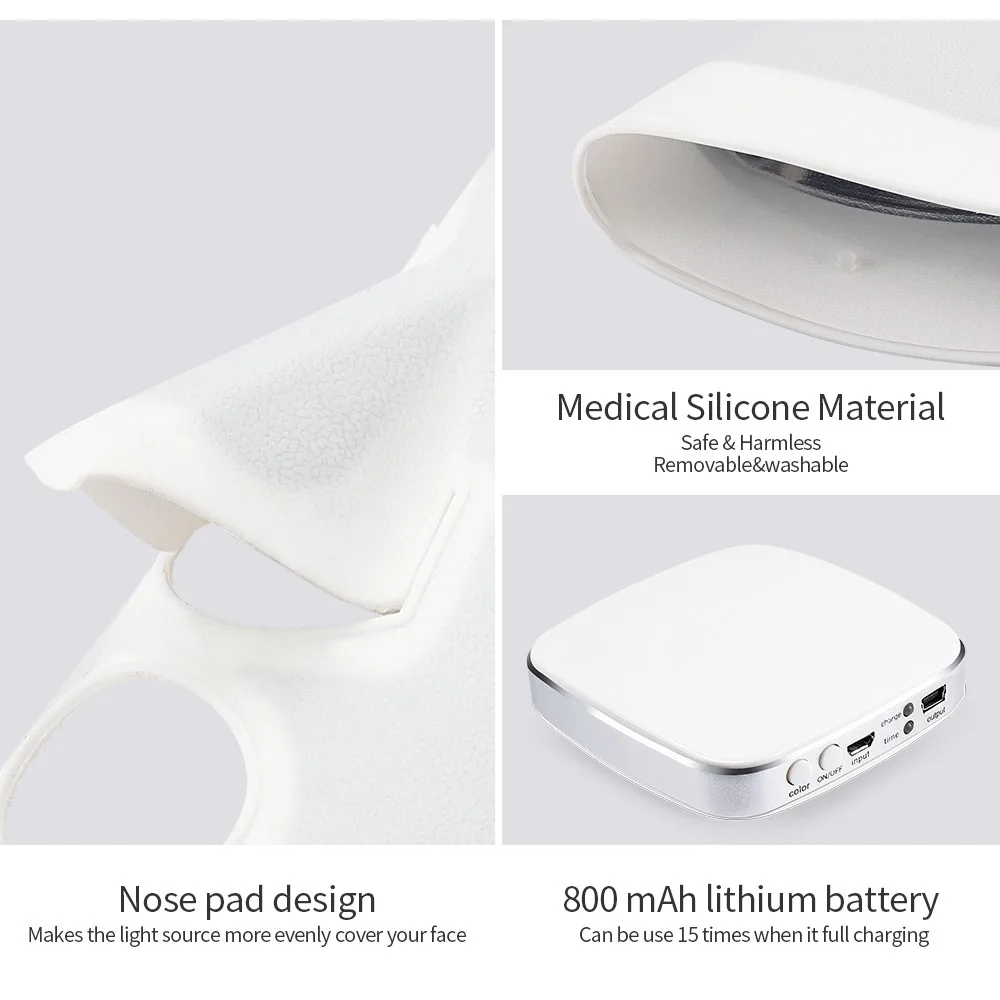 3 цвета силиконовая маска для лица косметический инструмент омоложения фотон