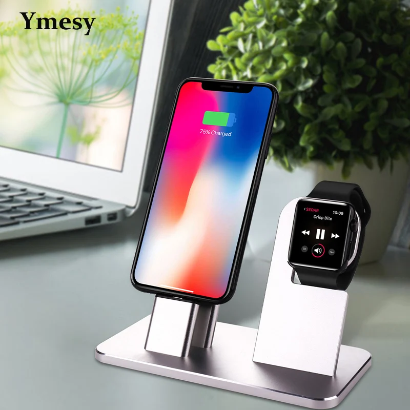 

Беспроводная зарядная док-станция Ymesy 2 в 1 для IPhone 11 Pro, XS, XR, X, 8 Plus, Apple Watch