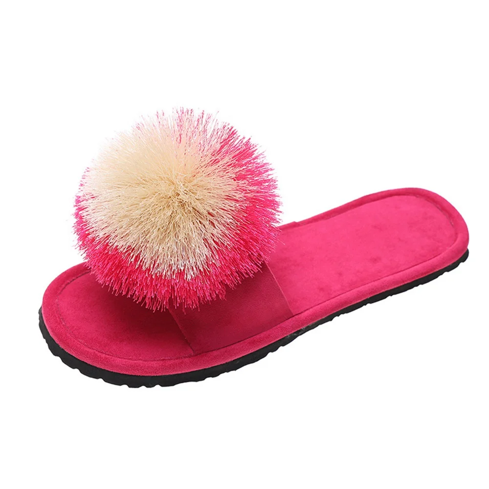 

Summer Beach Sandals Women 2021 New Rome Style Fur Ladies Open Toe Comfortable Shoes 35-43 Large-Sized Casual Flat Slides