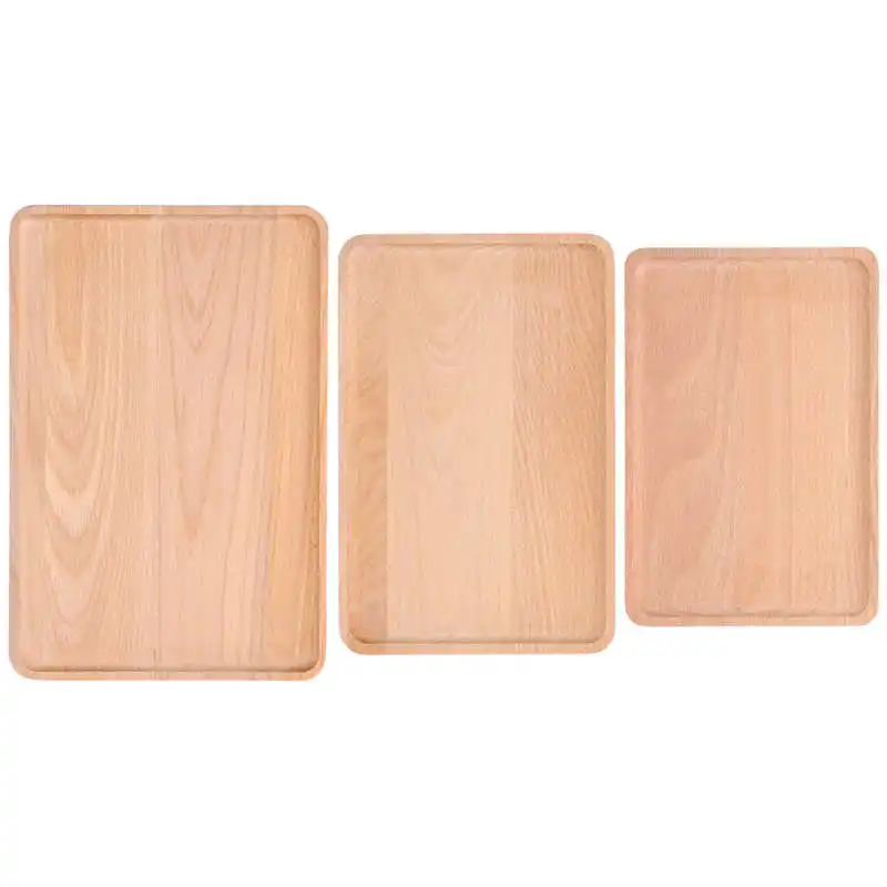 Деревянный сервировочный поднос Современная прямоугольная прочная элегантная