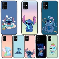 stitch naughty phone case hull for samsung galaxy a50 a51 a20 a71 a70 a40 a30 a31 a80 e 5g s black shell art cell cove