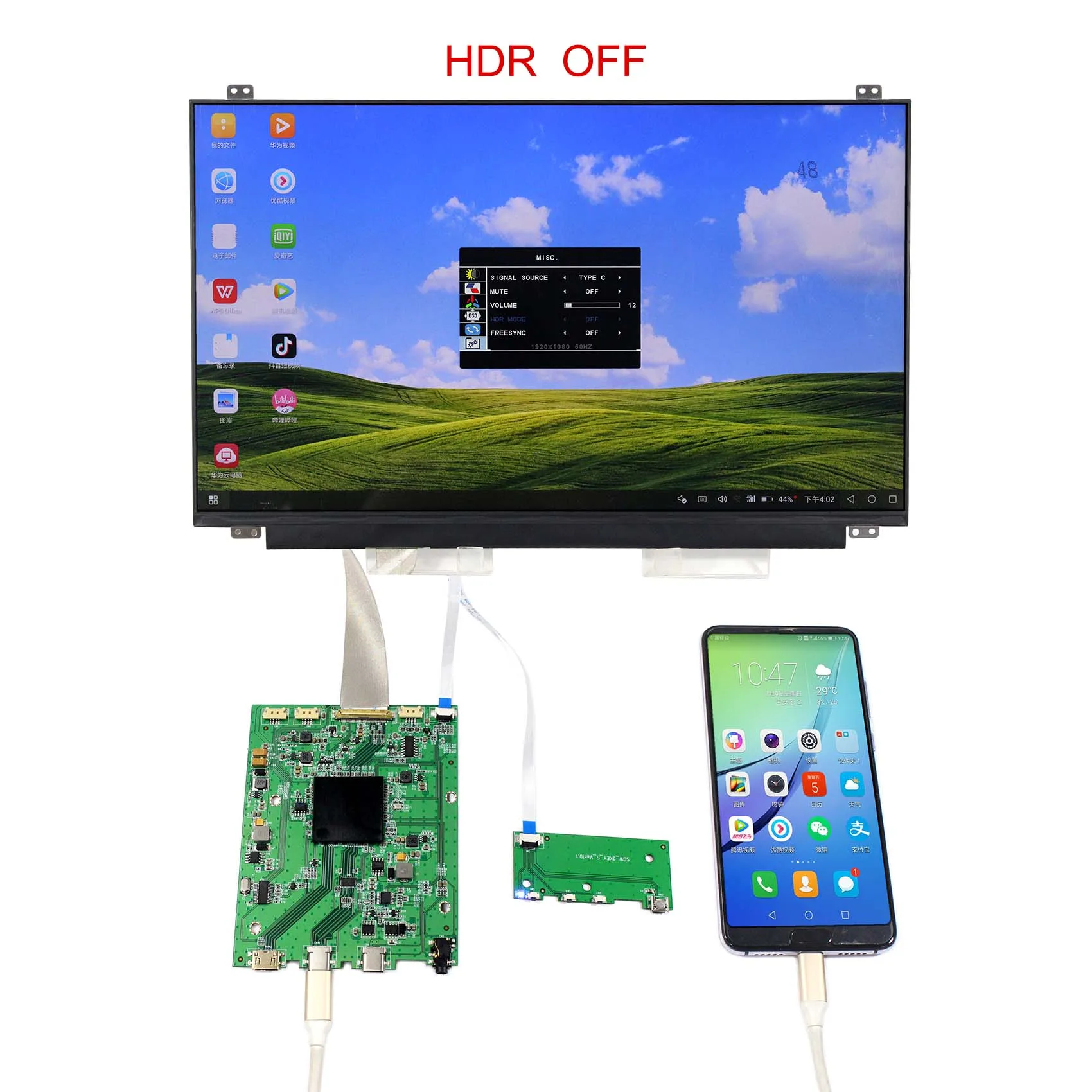 NV156QUM N44 15 6 дюймов 3840X2160 ips lcd 4K экран (поддержка 4k 60 hz) с мини HDMI type C