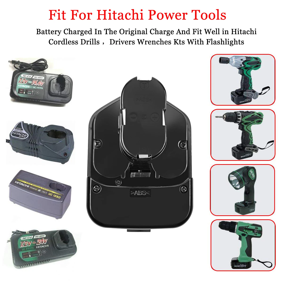 

bonacell NI-MH 12V 3500mAh Battery for Hitachi EB1214S, EB1220BL,EB1220HL,EB1220HS DH15DV DN12DY DN12DYK DN12Y DW18D Z70