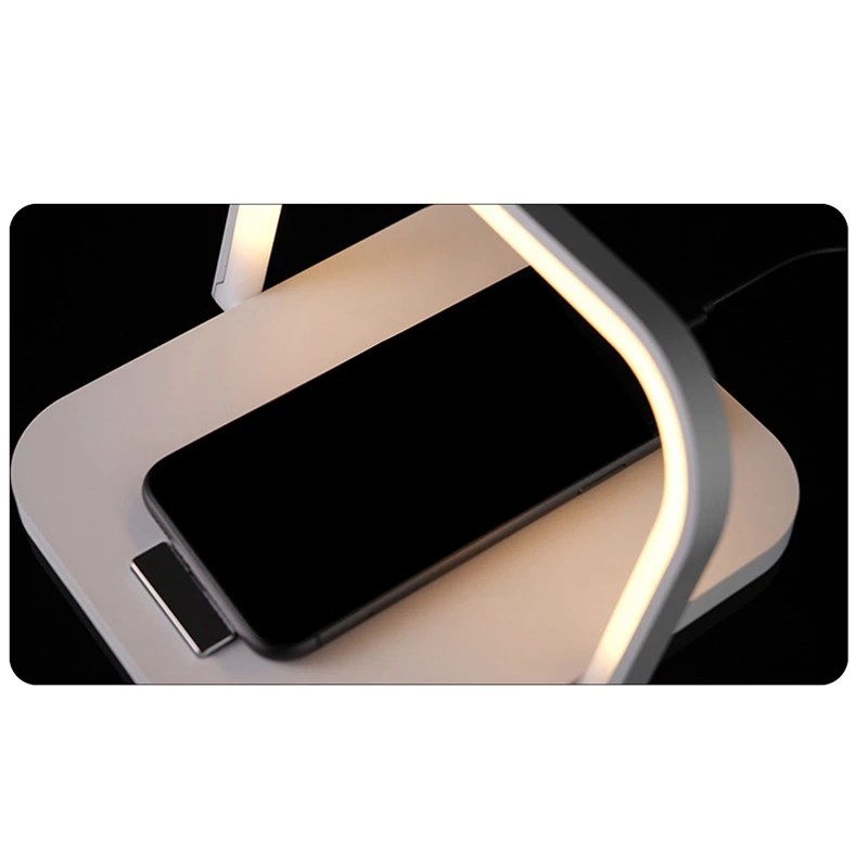 

2 in 1 Table Lamp with Wireless Charger for Apple iPhone Charging Dock Station Folding 5-Speed Warm Light Table Lamp