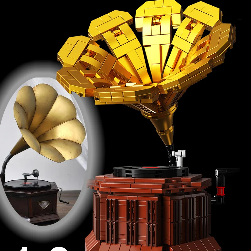 Идеи ретро Граммофон с строительные блоки Европейский Стиль Виниловый