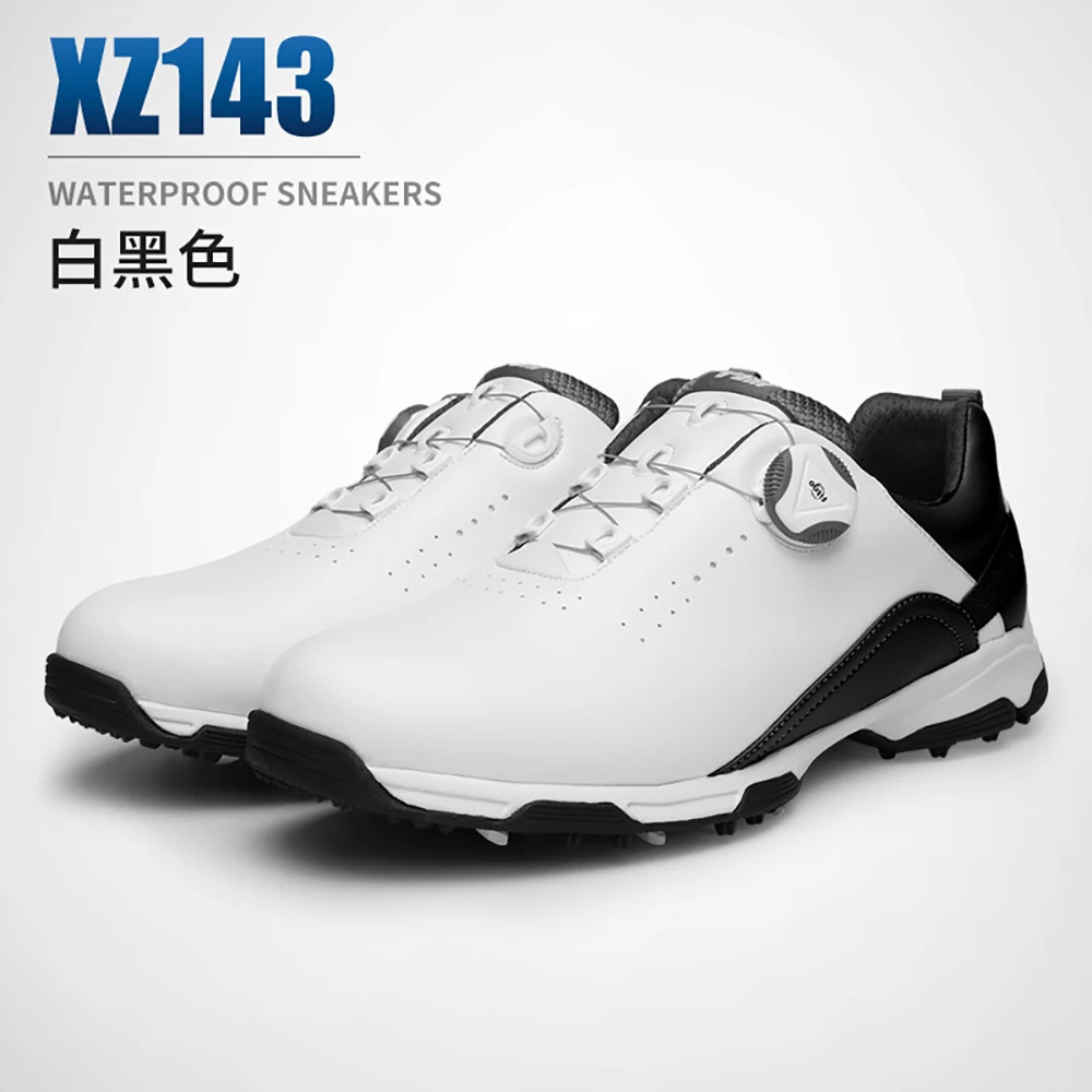 PGM Golf Shoes Men's Waterproof Breathable Golf Shoes Male Rotating Shoelaces Sports Sneakers Non-slip Trainers