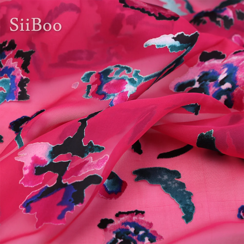 Европейский цветочный принт светильник тонкая натуральная шелковая ткань для