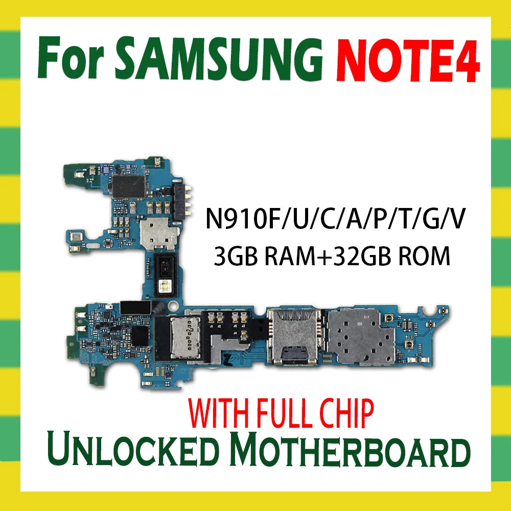 32 Гб для Samsung Galaxy Note 4 N910F N910C N910U N910A N910P N910V N910G N910T материнская плата разблокирована