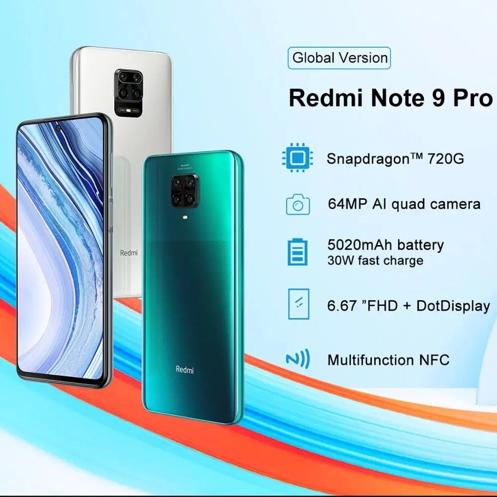 Смартфон Xiaomi Redmi Note 9 Pro 64 ГБ 128 Snapdragon 720 NFC 30 Вт|Смартфоны| |