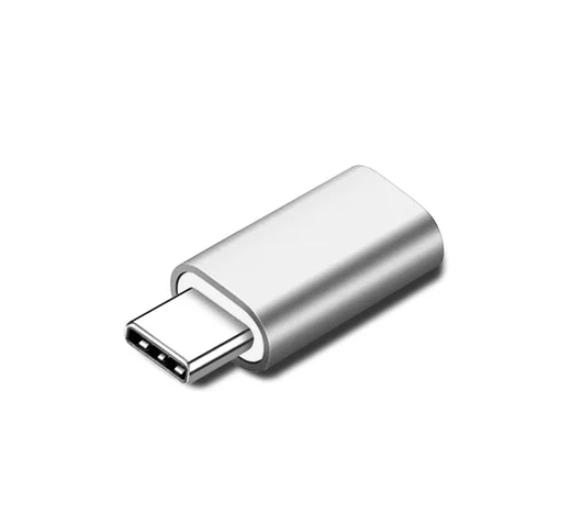 Серебристый Металлический IOS Женский USB C Male адаптер для Samsung Galaxy S8 S9 S10 плюс huawei P20 P30 Pro 8 Pin к Тип-Док-станция с USB конвертер - Цвет: Серебристый