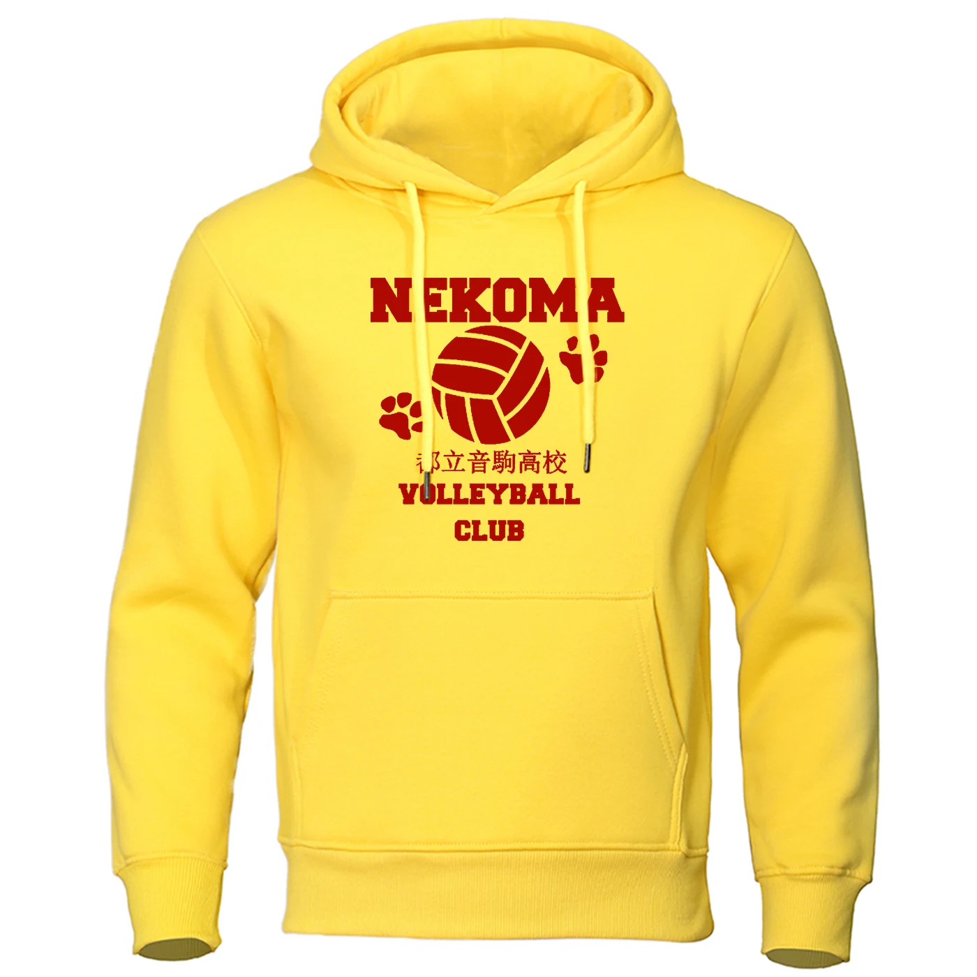 

Красный осенний пуловер Haikyuu для Волейбольного клуба, мужская толстовка с капюшоном, свитшоты, мужские толстовки в японском стиле аниме Хар...