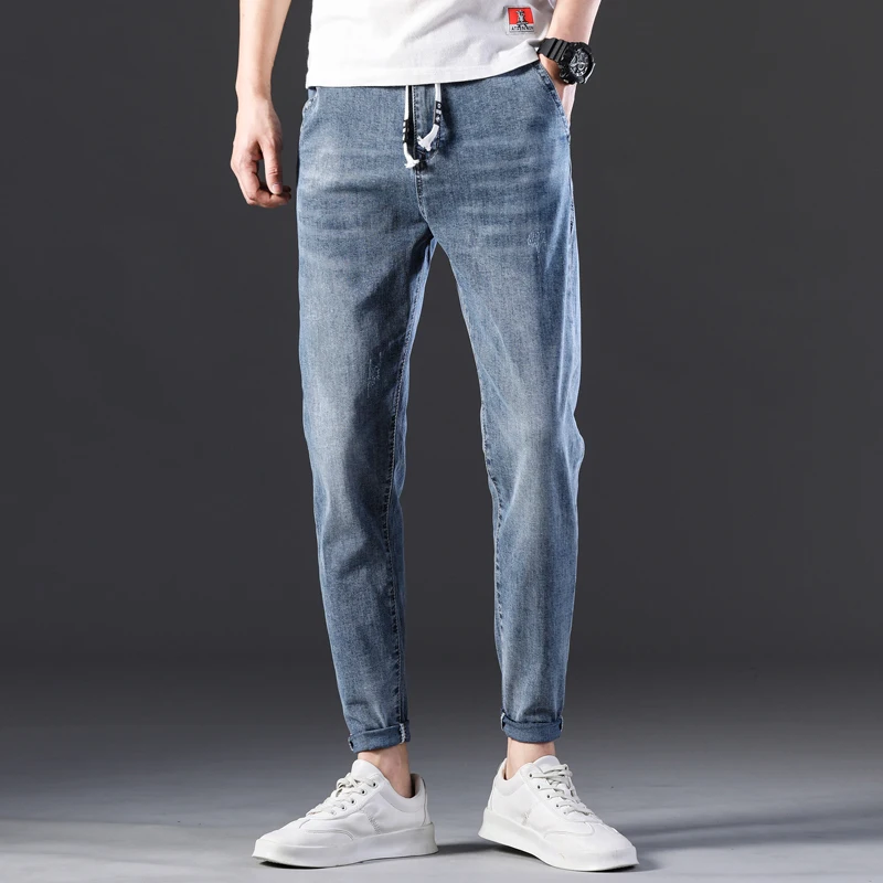 Мужские свободные зауженные джинсы KSTUN светильник-голубые эластичные джоггеры