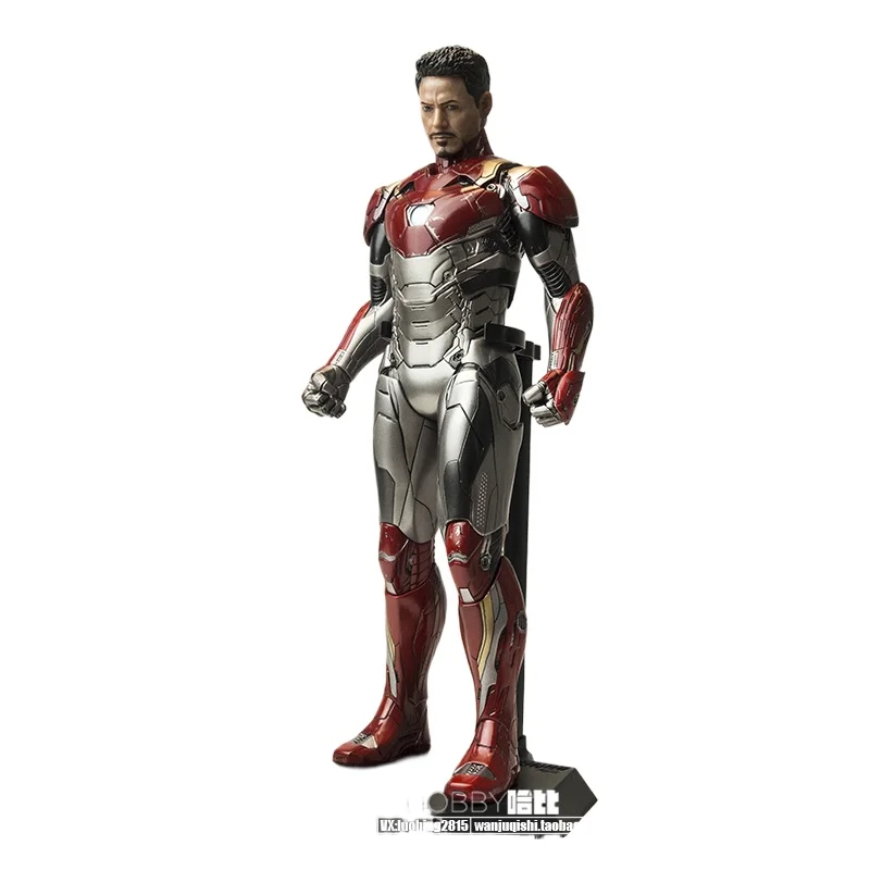 

Live Action Superhero Figure 1:6 Avengers Iron Man Mk47 Static Model Collection Ornaments Real Head Sculpture Children Gift