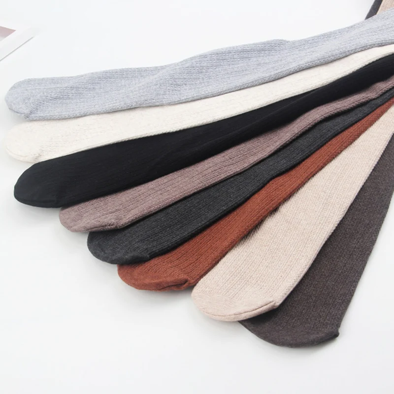 Модные твист колготки женские хлопковые с высокой талией теплые осень зима