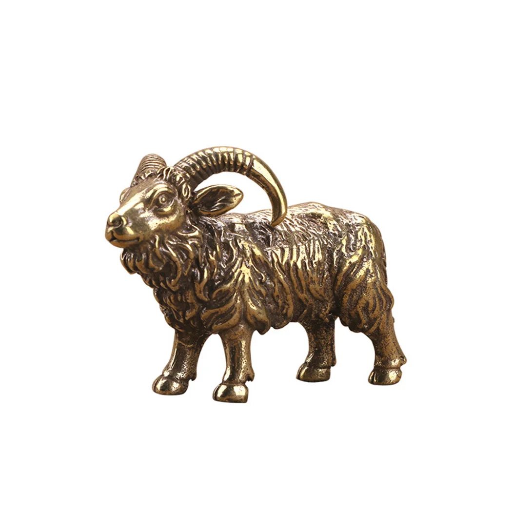 

Sheep Pure Brass Figurine Figure Miniature Home Ornament Pure Brass Solid Copper Mini Goat Small Ornament