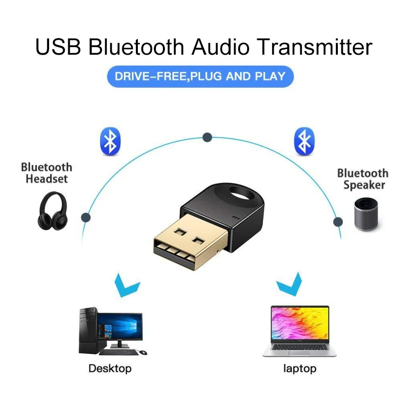 Bluetooth передатчик беспроводной usb-адаптер Bluetooth 4,2 Bluetooth ключ Музыкальный звуковой приемник адаптер для компьютера ПК ноутбука