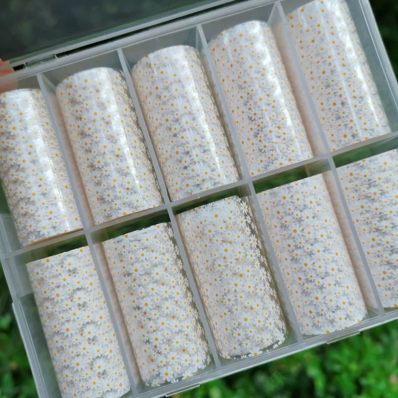 10 Rolls 4x100cm Floral Nail Art Foil Simple Design Transfer Sticker Decal For Flower Image Wraps Decoration | Красота и здоровье