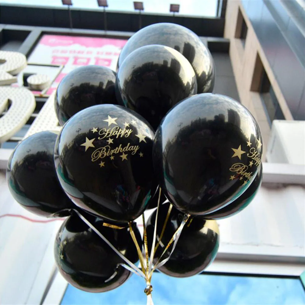 

6 Pcs/Set Black Balloons Wedding Party Baloons Birthday Party Decoration