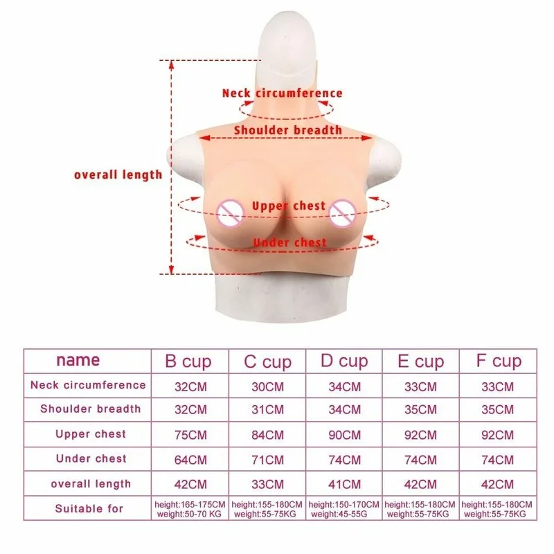 Silicone Breast Forms Realistic Fake Boobs Drag Queen Shemale Cotton Filling
