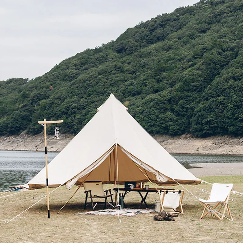 Online Baumwolle Stoff Serie Zelt 5-8 Person Familie Camp Zelt Großen Raum Einstellbar 3-4 M Winddicht Outdoor Reise Jurten Sonne Shelt