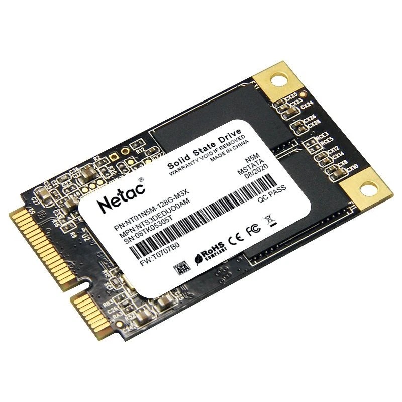 Твердотельный накопитель Netac N5M NT01N5M-128G-M3X SSD M.2 128Gb mSATA чтение: 510 Мб/сек запись: 440 TLC 3D