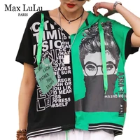 max lulu 2021 new fashion summer tees ladies printed street style tshirts womens patchwork punk tops female oversized streetwear