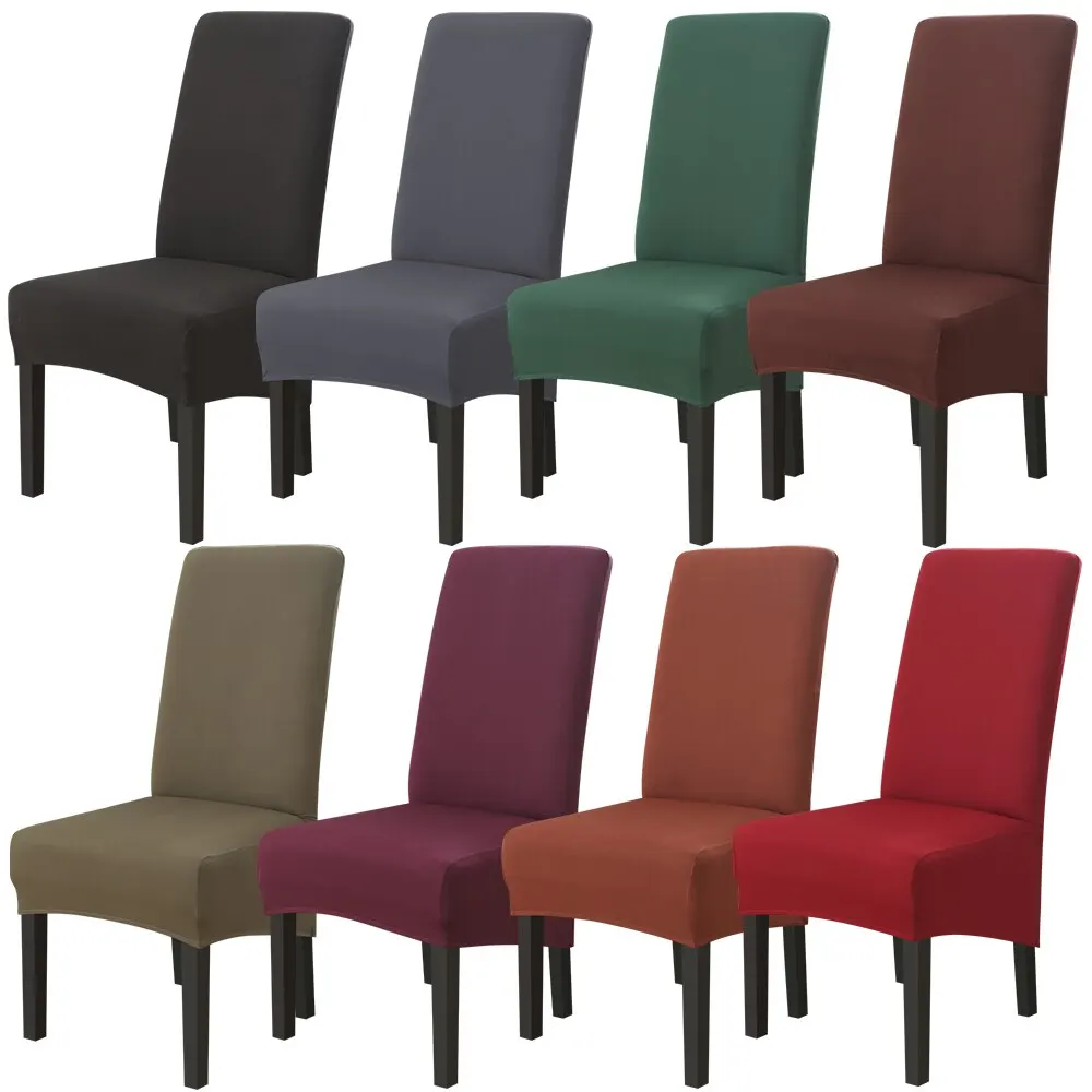 

Junejour | Elastic Chair Cover Pure Colorful Dining Seat Cover Protector For Home Restaurant or Hotel or Office
