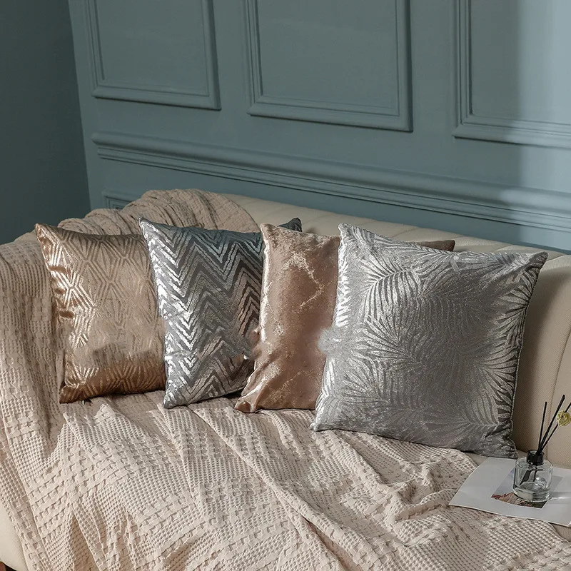 

Светлая Роскошная наволочка в светильник йском стиле для дивана с абстрактным бронзовым покрытием, домашняя Подушка для спальни