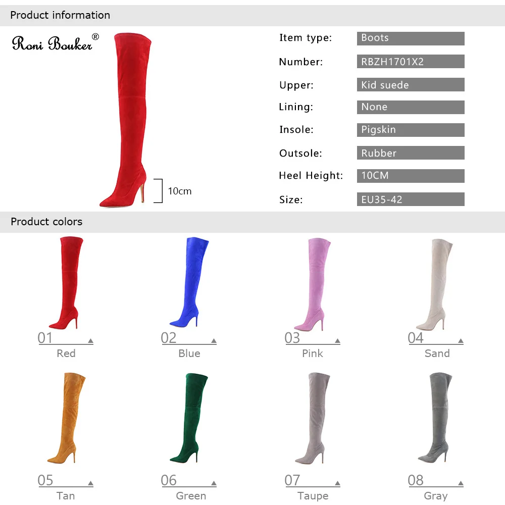 Женские осенне-зимние длинные сапоги выше колена на молнии | Обувь