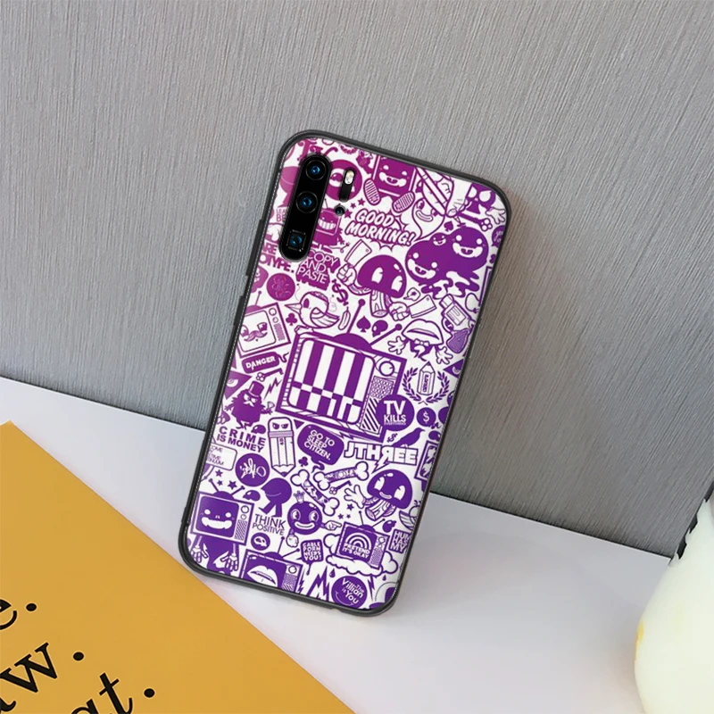 Черные чехлы для мобильных телефонов с граффити huawei Honor Note 10 View 20 7A 3GB 7X 8X 9X Pro 8 9 Lite |