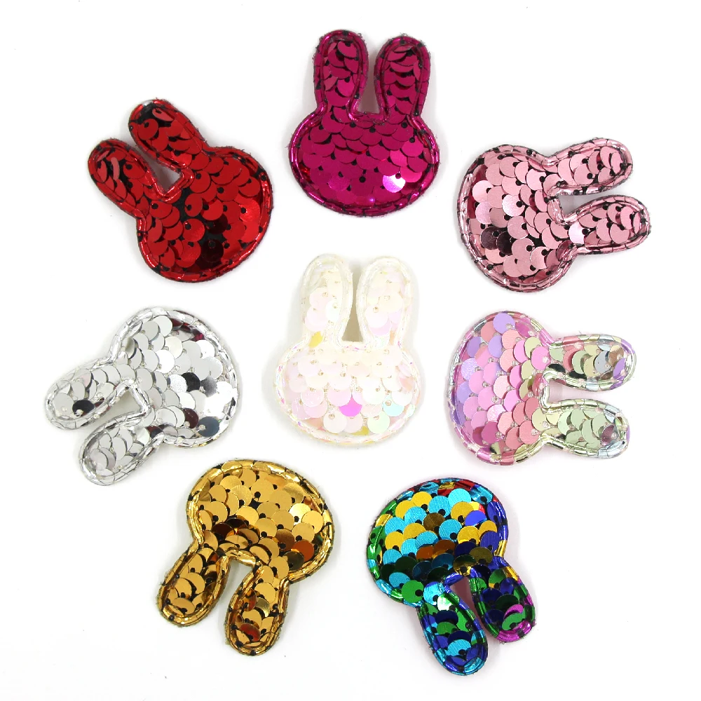 10 шт. цветные нашивки с блестками Звезда/кролик/рыбий хвост вышитый патч для