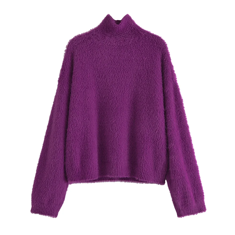 

Winter Clothes Women Sweaters And Pullovers 2022 Loose Casual Turtleneck Sweater Long Sleeve Fluffy Knitted Sweater Pullover