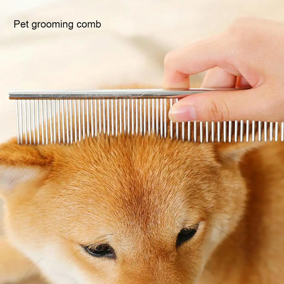 Pretty&ampBetter Pet Dematting Comb Stainless Steel Grooming for Dogs and Cats Gently Removes Loose Undercoat Flea | Дом и сад