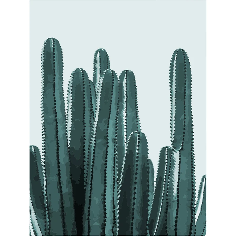Горячая Распродажа картины с кактусами по номерам суккулентная картина