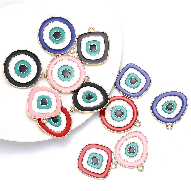 

6pcs/Lot Irregular Evil Blue Eye Enamel Charms For Jewelry Making DIY Bracelet Necklace Earring Pendants Accessories Wholesale