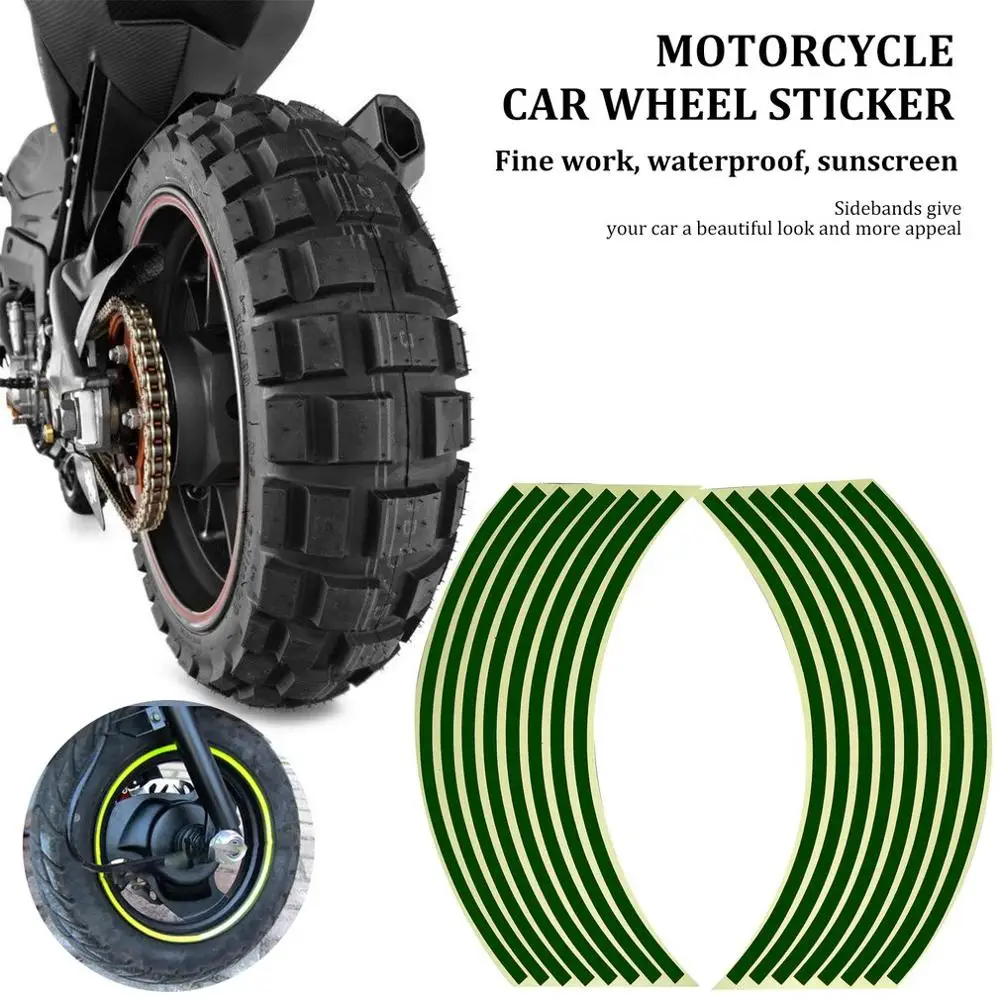 

Motorcycle Car Wheel Sticker Wheel Ring Rim Ring Stickers Modified Wheel Stickers 18 Inch Tire Reflective Stickers