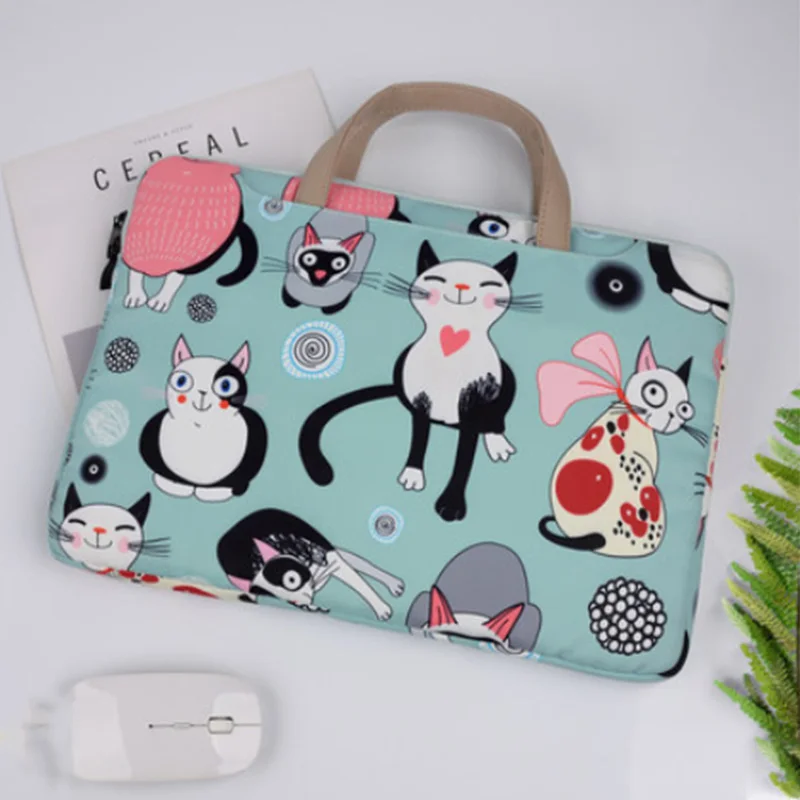 Симпатичная сумка для ноутбука с мультяшным рисунком кошки Macbook 12 13 15