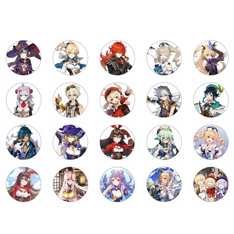 

1 Pcs Anime Genshin Impact Phone Holder Round Finger Grip Mobile Expanding Stand Grip Pocket Socket Support Anti-Fall Foldable