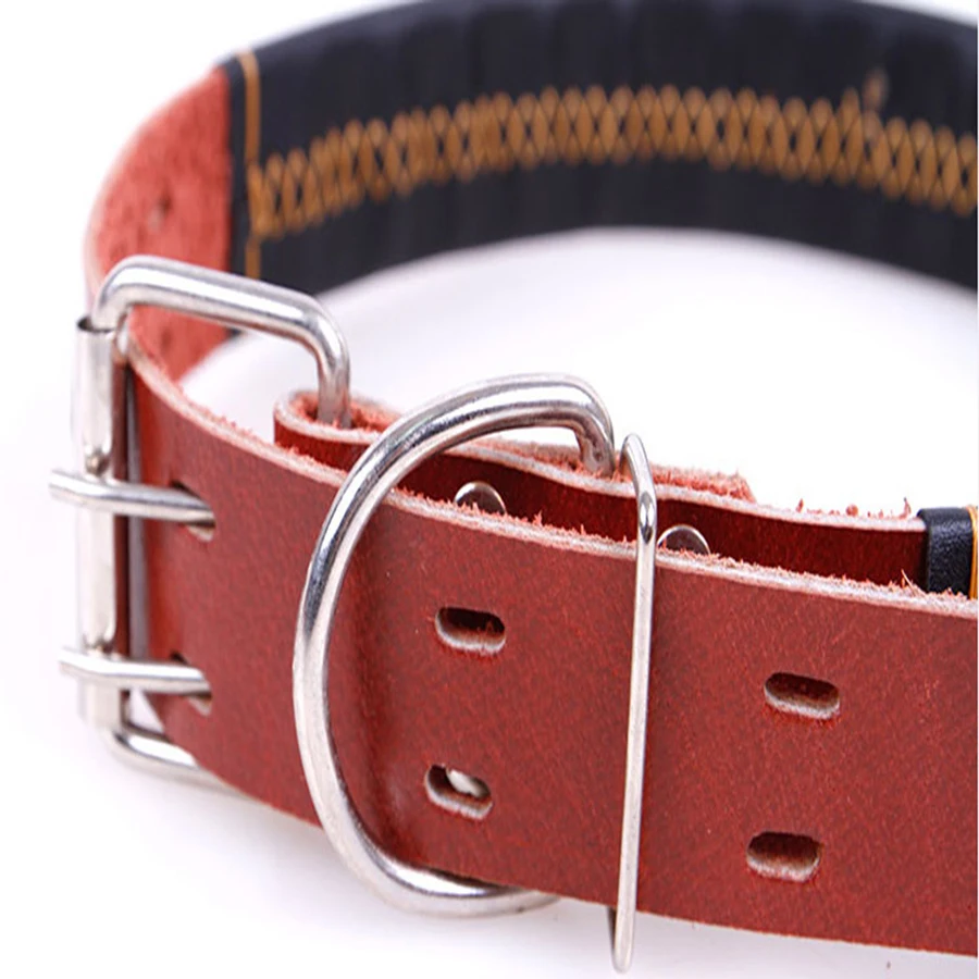 Ошейник из натуральной кожи с шипами черный поводок ошейник для домашних